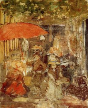 莫裡斯 巴西 加斯特 Picnic with Red Umbrella 莫裡斯 巴西 加斯特 Picnic with Red Umbrella
